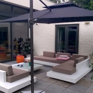 Loungeset Monte Carlo + parasol Sicilië bezorgd in Rosmalen